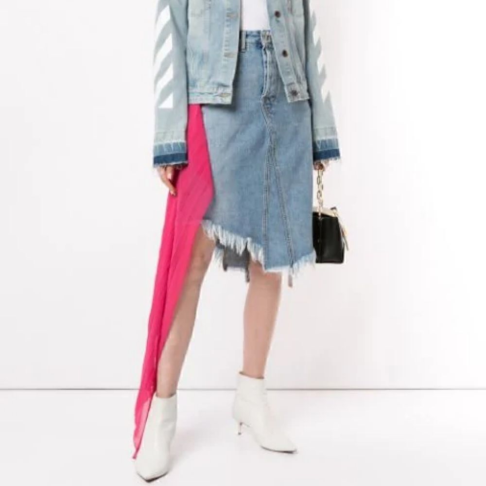 Unravel Project Ben Taverniti Denim Scarf Jeans Skirt 26 S NEW